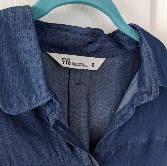 Fig Clothing SOY Dress blue denim tencel size Medium T6 - Picture 10 of 11